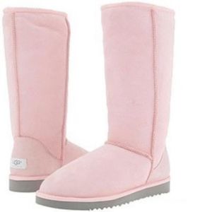 UGG Classic Tall Baby Pink Suede Boot Sheepskin 8